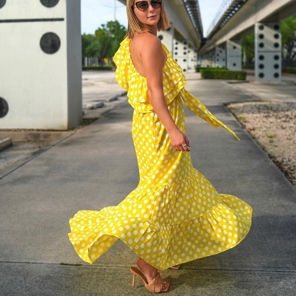 Lisa Marie Fernandez Polka Dot One Shoulder Dress - Picture 2 of 16
